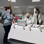 Voting Plexiglass Safety Barrier with Adjustable Metal Clamps for Tabletop