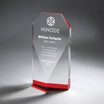 Clear Crystal Diamond Face Award with Red Bottom