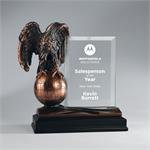Eagle on Top of The World with Glass Tablet Award