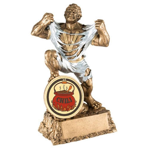 CHILI COOK-OFF TROPHY AWARD RED PEPPER SOUP COOKING CONTEST CHAMPION 8" Tall
