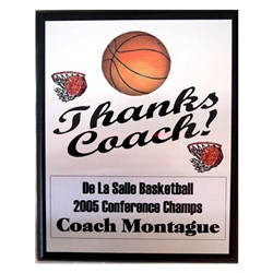 Basketball Thanks Coach Plaques
