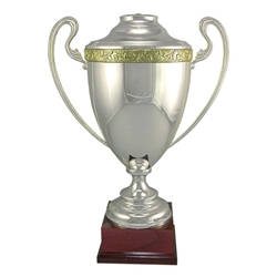 Silver Plated Italian Trophy Cups with Gold Band