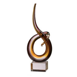 Brown Twisted Glass Art Trophies
