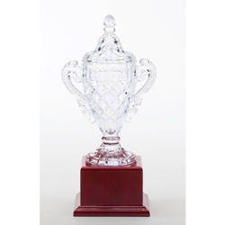 Crystal Trophy Cups on Rosewood Base
