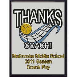 Thanks Coach Volleyball Plaques