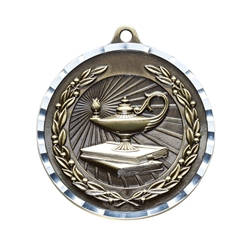 Lamp Of Knowledge Gold Diamond Cut Medals