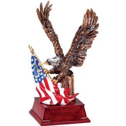Gold Eagle with Flag Trophies