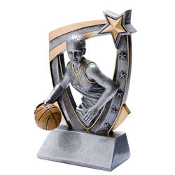 3D Star Female Basketball Resin Trophies