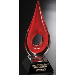 Red Teardrop Glass Art Awards