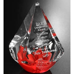 Red Quatro Pyramid Glass Art Awards