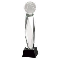 Golf Crystal Pedestal with Black Crystal Base Trophies