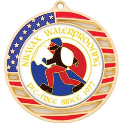 Custom Insert Medals with American Flag Border
