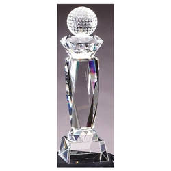Golf Prism Optical Crystal Pedestal Trophy