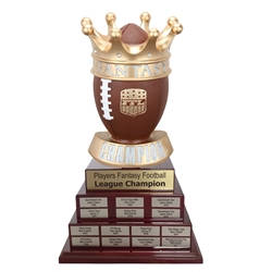 Tiered Fantasy Football Champion Crown Trophy