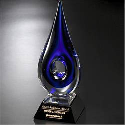 Blue Teardrop Art Glass Award