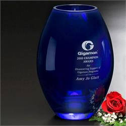 Cobalt Barrel Vase Award