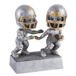 Football Double Bobblehead Trophy with Face