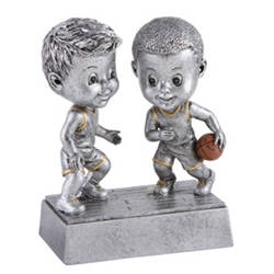 Basketball Male Double Bobblehead Trophy with Face