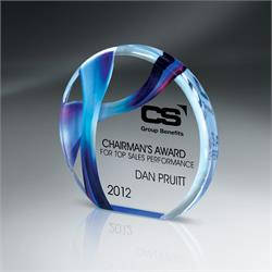 Beveled Circle Award with digital color