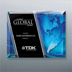 Beveled Glass Globe Plaque w/ Easel