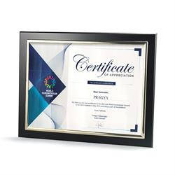 Black Certificate Frame with Silver Metallized Accent