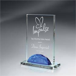 Blue Optic Crystal Gemstone Award