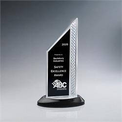 Brushed Silver Aluminum Slant Top Award with Black Aluminum Plate
