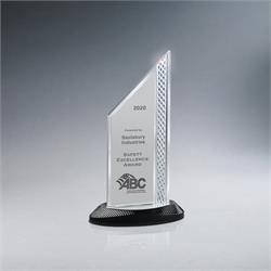 Brushed Silver Aluminum Slant Top Award with Silver Aluminum Plate