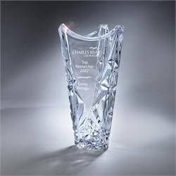 Clear Glass Sculpted Ice Vase