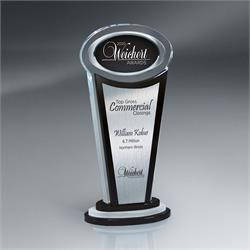 Crystal Award w/ Logo On Oval
& Plate