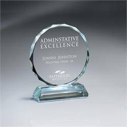 Florence Series Faceted Crystal Circle Award Trophy