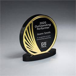 Freeflow Gold Mirror and Ebony Circle Award