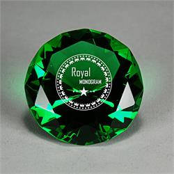 Full-Cut Green Glass Gemstone (Includes Silver Color