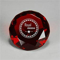 Full-Cut Red Glass Gemstone (Includes Silver Color