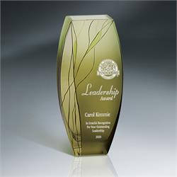 Bowed Edge Crystal Evergreen Vase Award