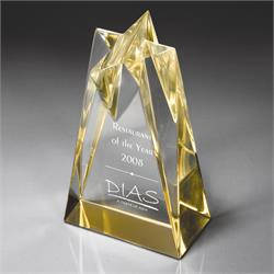 Gold Star Power Sculptured Lucite Award Large