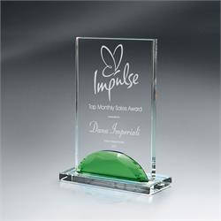 Green Optic Crystal Gemstone Award