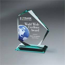 Jade Glass Slant Peak Award Trophy