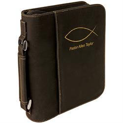 Leatherette Book/Bible Cover W/Handle & Zipper