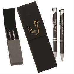 Leatherette Double Pen Case with