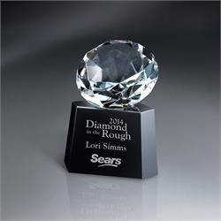 Optic Crystal Diamond On Black Glass Base