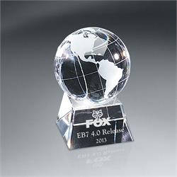 Optic Crystal Globe On Base Award Trophy