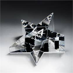 Optic Crystal Star Paperweight Award