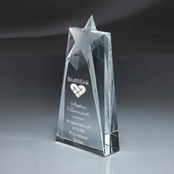 Optic Crystal Star Tapered Tower Award