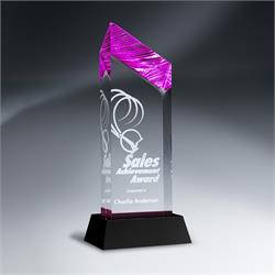 Purple Chisel Carve Tower Award on Base