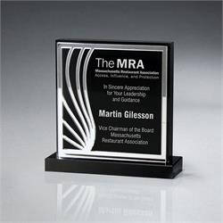 Silver Mirrored Deco Square Award Trophy