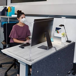 Office Desk Safety Shield Sneeze Guard 3 Panel Barrier