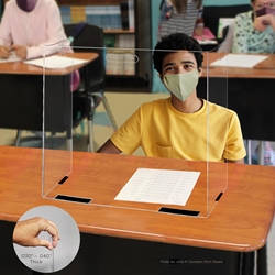 Foldable Portable Tabletop Protective Barrier for Classroom