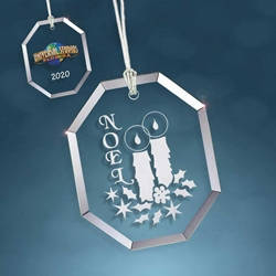 Custom Glass Octagon Holiday Ornament