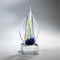 Multi-Color Swirl Art Glass on Clear Base